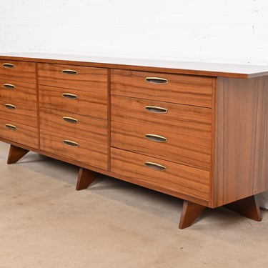 George Nakashima Monumental Sculpted East Indian Laurel Wood Dresser for Widdicomb, Newly Refinished