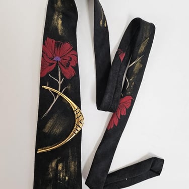 Redesigned Wembley Tie, Hand Painted Tie, Designed by Amanda Alarcon-Hunter, Designer Tie, Abstract Art Tie, Jewelry For Men, Unisex Tie 