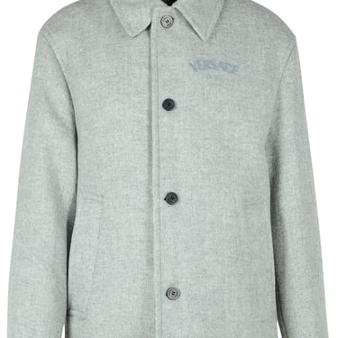 Versace Grey Wool Jacket Man