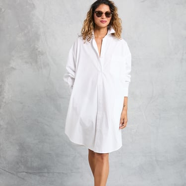 Phoebe Mini Shirt Dress in White