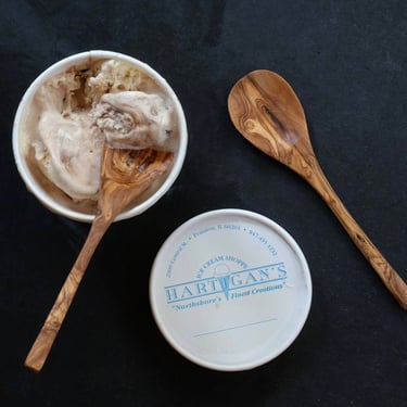 Olive Wood Ice Cream Spoon 7"