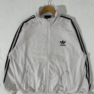 Vintage White Adidas Zip Up Tracksuit Jacket Sz. XL