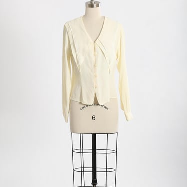 Vintage 1990s ivory dager collar blouse 