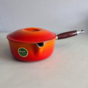 Vintage Le Creuset Dutch Over Flame P18 Loop Handle Made in France Wood Handle 
