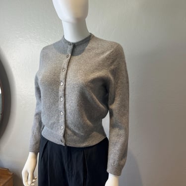 From The Faire Isles - Vintage 1950s Dalton Grey Cashmere Cardigan Sweater - S/M 