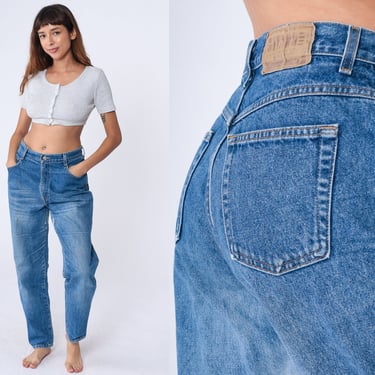 90s Gitano Jeans High Waisted Relaxed Tapered Jeans Denim Pants Faded Whiskered Blue Mom Jeans Vintage 1990s Large 32 