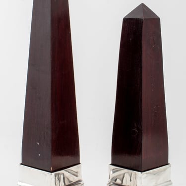 Grand Tour Manner Mahogany Obelisks, Pair