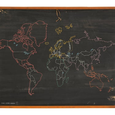 Vintage World Chalkboard Map