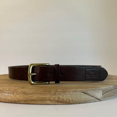 Polo by Ralph Lauren Vintage Brass Crest Buckle with Brown Leather Vintage Polo Ralph Lauren Belt Mens 38 Brown Leather Brass  main image 3