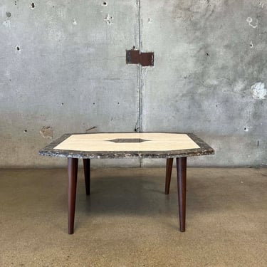 Mid Century Modern Geometric Marble Coffee Table