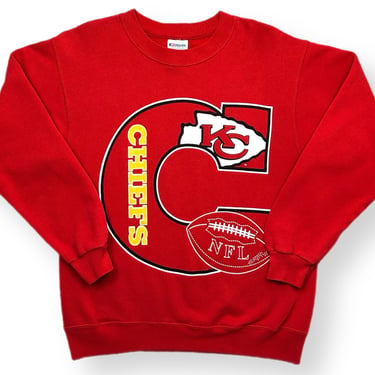 Vintage 90s Kansas City Chiefs Football Big Logo NFL Graphic Crewneck Sweatshirt Pullover Size Medium 