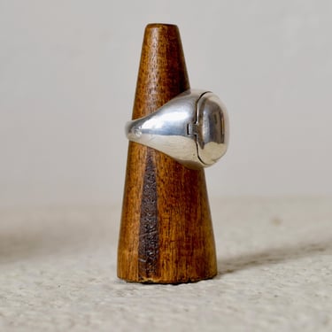 Vintage 1960s Artisan MEXICAN Taxco Sterling Silver Hinged MECHANICAL Pill Box ooak Chunky Statement Heirloom Stamped Ring 