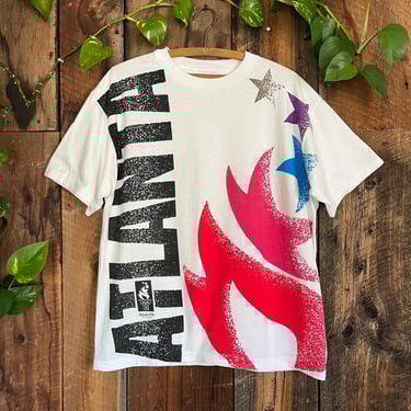Vintage 90s 1996 Atlanta Georgia Olympic Games All Over Print T shirt single stitched size L 