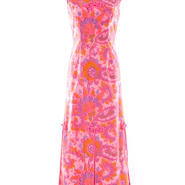 Printed Thai Silk Sleeveless Dress