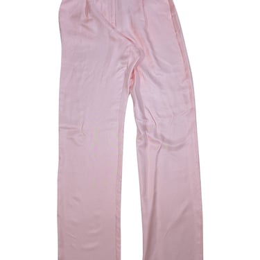 Lapointe - Light Pink Silk Twill Belted Trousers Sz 4