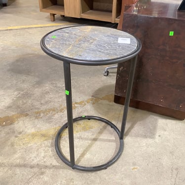 Modern Accent End Table with Marble Top