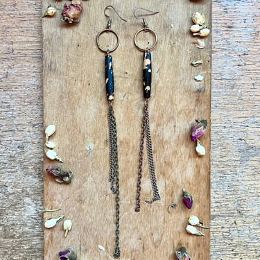 Handmade Bone Earrings Long Chain Earrings Western Jewelry Unique Gifts 