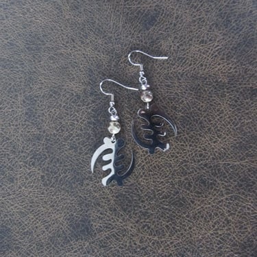 Small adinkra symbol earrings, silver Gye Nyame earrings 