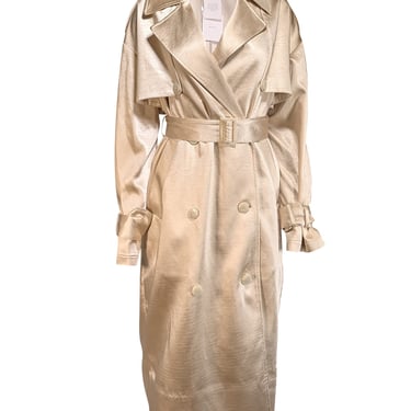 L'Academie - Light Gold Satin Trench Coat Sz XS