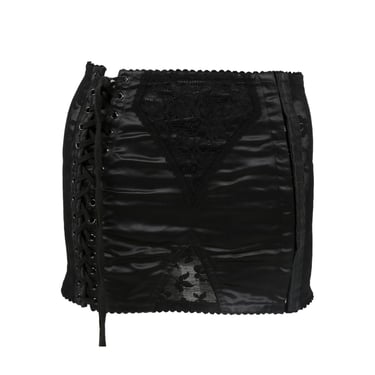 Dolce and Gabbana Black Floral Lace Skirt