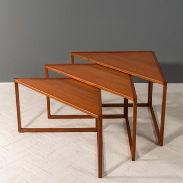 Kai Kristiansen Teak Triangular Nesting Tables