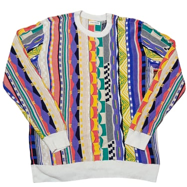 Vintage 90s Coogi Style Sportswear Sweatshirt | Rare Find | Retro Clothing | Streetwear Cosby Biggie Pullover Crewneck | Size M 