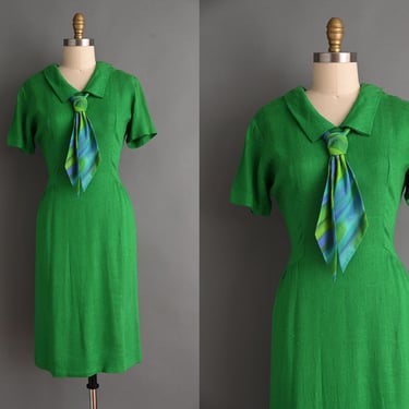 vintage 1960s Dress | MCM Short Sleeve Office Green Dress | Large 