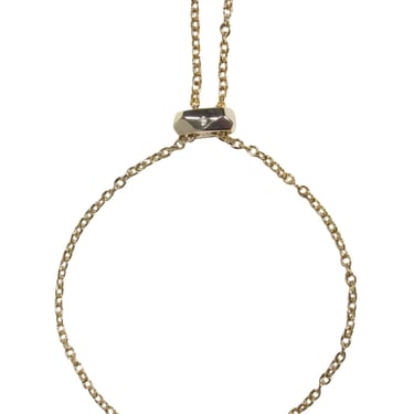 Kendra Scott - Gold Adjustable “Elaina” Chain Bracelet w/ Sparkly White Stone