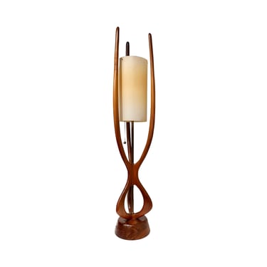 Modeline Lamp Co. attr. Vintage Mid Century Moderb Sculpted Walnut Table Lamp c. 1960s 