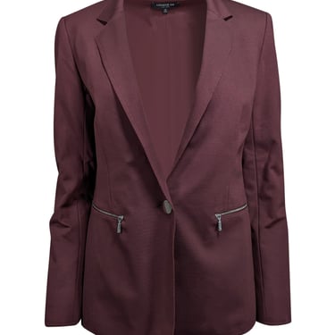 Lafayette 148 - Maroon Zipper Pocket Blazer Sz 6