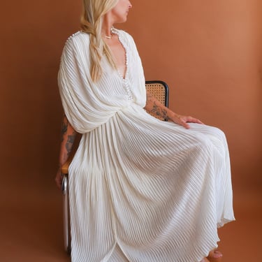 white christmas dresses White Grecian Halter Maxi Dress | Ruffle Chiffon Gown for Summer Wedding  Guest, Vacation & Resort main image 1