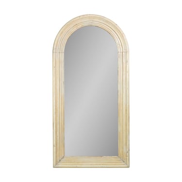 Reclaimed 80 in. Arched Pine Wood Molding Dressing Mirror