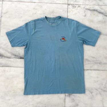 VTG Tommy Bahama T Shirt Blue Booze Graphic Cotton Mens Small Oversized 
