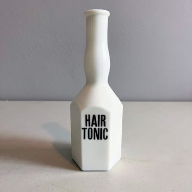 Antique Barbers Bottle Milk Glass Hair Tonic Bottle 