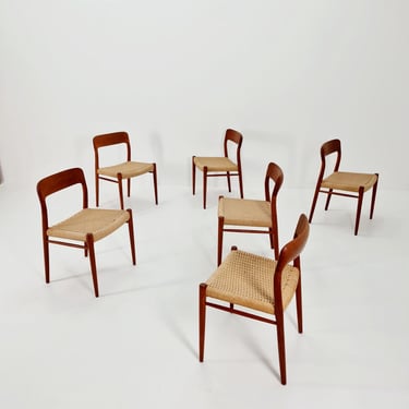 MidCentury Danish Teak Dining Chairs Niels O.Moller, 1960s, set of 6 