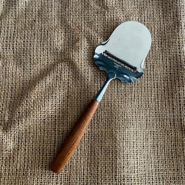 Vintage Cheese Slicer, Plane or Server - Spar Norway, Mid Century Scandinavian Modern, Charcuterie Board, Stainless with Teak Wood Handle, A 