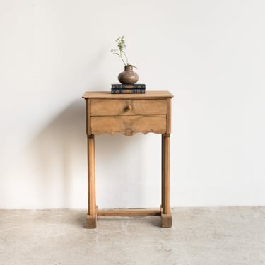 Petite Walnut Side Table with Drawer