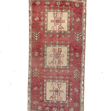 Ruby Vintage Turkish Mini Rug | 1’5” x 3’1”