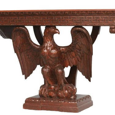 American Neoclassical Hand Carved Eagle Console Table 