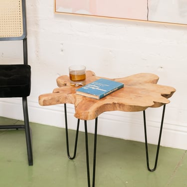 Live Edge Coffee Table with Hairpin Legs