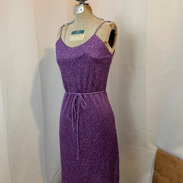 90s Vintage Dress Purple Glitter Grunge mini bodycon S XS 