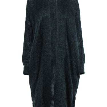 Zadig & Voltaire - Green & Black Mohair Blend Knit Duster