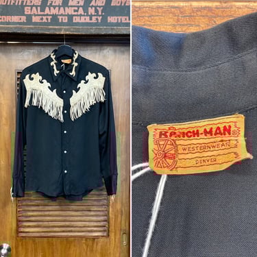 トップス 40s rayon gabardine shirts NOS Vintage 1940s-50s Rayon Gabardine Shirt Size Large Loop