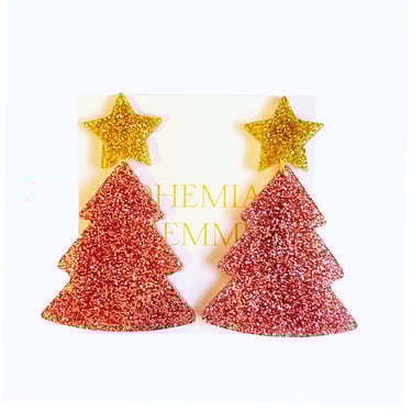 Sample Sale Pink Glitter Christmas Trees