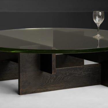 Constructivist Coffee Table / Etched Wine Glasses