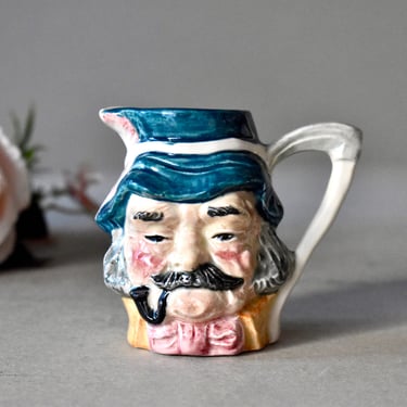 Vintage Decorative Porcelain Mug Smoking Pipe Man  Collectable Toby Mug 