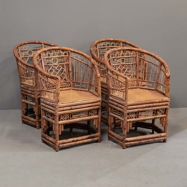 Set of 4 Bamboo "Brighton Pavilion" Style Chairs