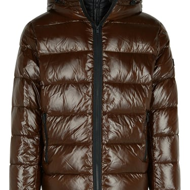 Fay Brown Polyamide Down Jacket Man