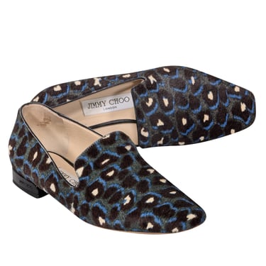 Jimmy Choo - Blue &amp; Grey Leopard Print Flats Sz 6