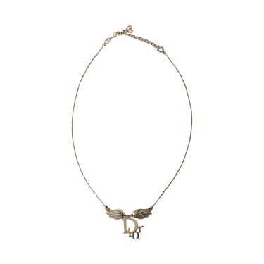 Dior Silver Logo Wings Necklace